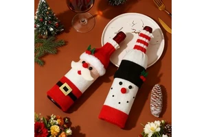 New-style Creative Stylish Christmas Wine Bottle Covers Lightweight Durable Champagne Storage Bag As Holiday Decorations