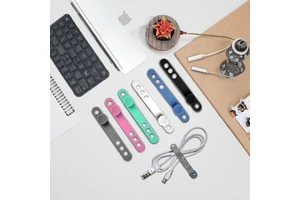 2025 New Silicone Rubber Cable Straps Wire Organizer Reusable Cable Ties Cord Organizer Flexible Suction Cup
