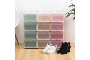 Plastic Shoe Storage Box with Lid