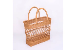 FUSEN FS-191080 Factory Direct Sales Wholesale Custom-made Pure Handmade Hanging Eco-Friendly Plastic Woven Storage Baskets