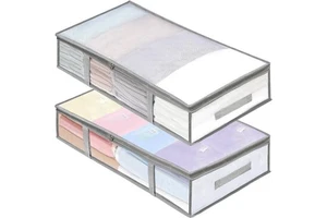 Modern 55L Square Foldable PVC Material Clothing Storage Organizer Dust Bag Quilt Under-Bed Compression Storage Set D059 Living