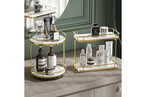 Golden Color Multifunctional Desktop Cosmetics Storage Rack