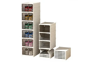 Shoe Box Storage Transparent Integrated Shoe Box Tool-Free Installation Foldable Thickened and Reinforced Storage Box