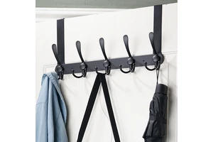 Wholesale Stainless Steel Door Back Hooks Coat Hat Rack Multi-Purpose Damage-Free 5-Hook Bedroom Organizer