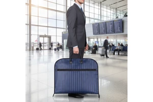 Reusable Garment Clothes Storage Suit Cover Bags with Handle and Zipper Oxford Stripe Blue Garment Bag