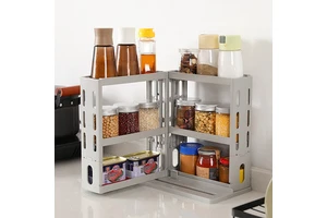 Three-Decker Shelves Cabinet Storage Rack Organizer for Kitchen