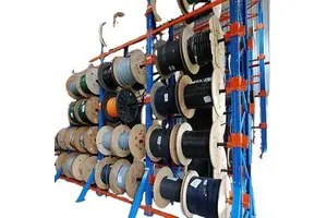 China Vertical Cable Rack Multi-Layer Steel Wire Spool Storage with Corrosion Protection