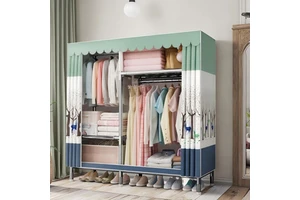 Customize Multifunctional Garment Rack Portable Closet with Cloth Cover Thicken Metal Pipes Bedroom Wardrobe Closet