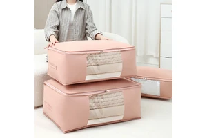Large Capacity Thick Non-Woven Fabric Clothing Bedding Organizer Storage Bag Space-Saving Durable Breathable Portable Wardrobe