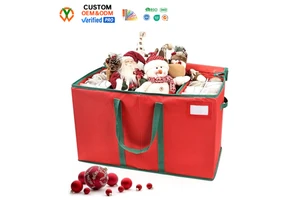 Professional Custom Decoration Christmas Ball Organizer Bins Christmas Ornament Storage Container Box with Dividers