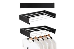 Household Collapsible Foldable Clothes Drying Rack Wall Mounted Folding Drying Rack for Clothes Drying Shelf