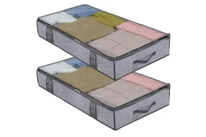 Collapsible Non Woven Fabric Storage Organizer Foldable Under Bed Quilt Bags Strong Handles Functional Wardrobe Use Lower Price