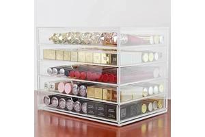Transparent Cosmetic Acrylic Storage Box High Capacity Lipstick Makeup Organizer Storage Box With 4 Drawer