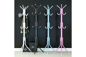 Space Saving Metal Coat Tree Freestanding Single Tier Hat Clothes Hanging Rack for Bathroom and Wardrobe FCL Bulk Supply