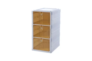 Installation-Free Shoe Storage Bin Rack with Lids Large Space for Sneakers Display Folding Shoe Storage Box