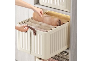 GREENSIDE 2025 Wholesale Foldable Plastic Blanket Storage Box Large Closet Organizers for Clothes Storage Baskets Popular Style