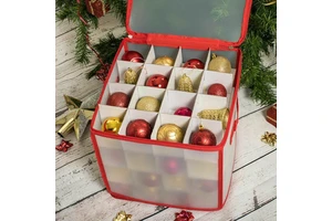 Wholesale Custom Christmas Ball Storage Bag Gift Storage Box 64 Grid Large Capacity Christmas Ball Storage Box