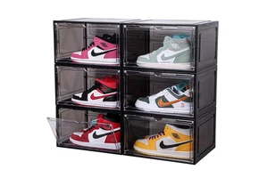 Foldable Plastic Shoe Storage Box Lights Injection PP Rectangular Household Eco-Friendly Modern Space-Saving Functional Design