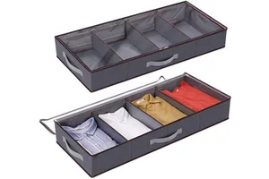 Bedroom Under the Bed Storage Box Non-woven Cloth Storage Clothes Shoes Dust and Moisture Transparent Window Storage Bag