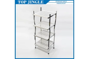 4-Tier Classic Wooden Bathroom Towel Rack