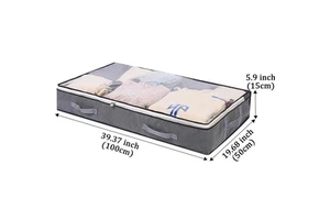 Non-Woven Clear Window Folding Bag Clothes Blanket Bedding Storage Organizer Under Bed Storage Bag