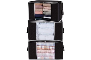 FF230 Hot Sale 3Layer Non-woven Handbag Foldable Comforters Blankets Organizer Ziplock Large Capacity Clothes Storage Bag