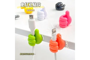 Wholesale Cute Thumb Hooks Wire Organizer Wall Hooks Hanger Strong Wall Storage Holder for Kitchen Bathroom