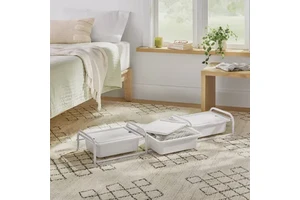 3 Pack Metal Frame Under Bed Storage Organizer Dustproof Plastic Storage Bins With Lid for Bedroom Clothes Shoes