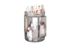 Factory Sale Modern 360 Rotating Standing Plastic Multifunctional Makeup Skincare Organizer Perfume Vanity Cosmetics Storage