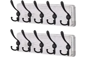 Sustainable Heavy Duty Wooden Classic Multifunctional Wall Mounted Coat Rack with Hooks for Home Storage Living Room Decoration