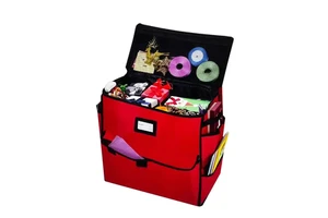 Christmas Wrapping Paper Storage Bag Durable Gift Storage Organizer Pop-Up Supplies Storage