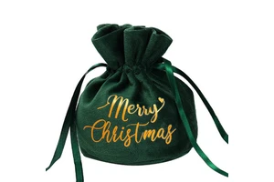 Customization High Quality Eco-Friendly Thicken Velvet Drawstring Pouch Bell Christmas Party Candy Storage Bag Gift Bag