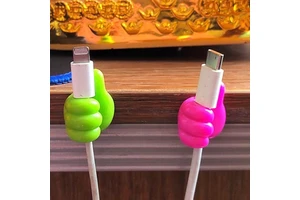 Cute Small Hand Silicone Holder Hook Wire Self-adhesive Wire Storage Hook Free Punching Wire Cable Organizer