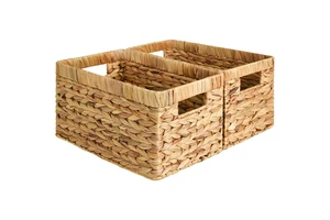 Woven Eco-Friendly Storage Baskets with Handle Customizable Size & Color Multi-Purpose Use for Home Organization