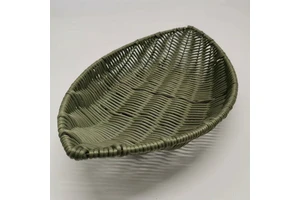 Hongnong Synthetic Rattan Woven Square Storage Basket-Handmade Eco-Friendly Fruit Vegetable Snack Storage for Living