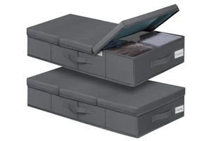 Functional Foldable Non-Woven Bed Bottom Storage Bag Quilt Clothing Sorting Box Dustproof Dividers for Underbed Storage