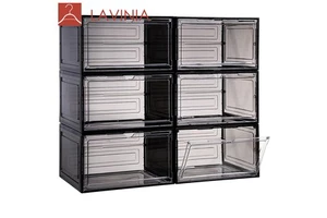 Modern Foldable Transparent Plastic Waterproof Lid Storage Shoes Box Injection PP Rectangle Shape Space-Saving Shoe Organizer