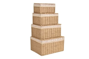Wholesale Handmade Paper Rattan Woven Storage Basket for Kitchen Bathroom & Living Room-Gift Basket