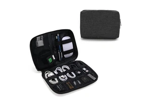 Customized Electronic Cable Accessories Organiser Travel Cable Organizer Pouch Package Travel Polyester Travel Cable File Bag