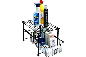 Cabinet Slide Kitchen Shelf 2 Tier Pull Out Spice Rack Sliding Drawer Organizer the Under Sink Organizers and Storage