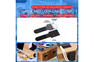 Wholesales Bedside Accessories Adhesive Cable Ties Tape Extension Cord Hook and Loop Strip Clips Wire Desk Cord Organizer