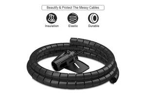 1.5/2m 10/16 mm Flexible Spiral Cable Organizer Storage Pipe Cord Protector Management Cable Winder Desk Tidy Cable Accessories