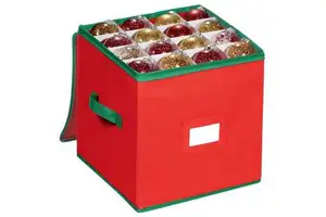 Cross-Border for Amazon Hot Large Capacity 64 Gage Storage Box Square Aluminum Fabric Christmas for Ball Multi-Function Storage
