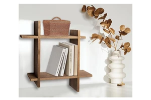 High Quality Modern Three-layer Multifunction Living Room Storage Rack Simple Floating Frame Fir Wood Hand Carved Wall Decor