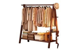 Modern Wood Coat Rack With Shelf And Hooks For Bedroom Home Furniture Storage Organizing Clothes And Accessories