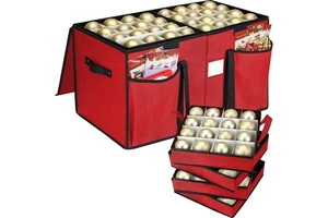 96 Grids Christmas Decoration Storage Box with Dividers, Organizer Case, Christmas Ball Gift Storage Container for Holiday Decor