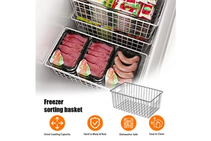 Modern Design Multi Functional Portable Metal Wire Mesh Basket For Cold Storage Pantry Food Storage Freezer Sorting Basket