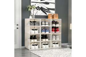 Transparent PP Foldable Dustproof Shoe Box Durable Stackable Plastic Shoe Organizer Space Saving Storage Container Bedroom