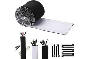 Flexible Neoprene Cable Sleeve Wrap Cover Organizer Hook and Loop Cable Management Sleeve