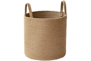 Woven Hand-Held Storage Basket for Household Laundry Clothes Snacks Toys & Dirty Clothes
